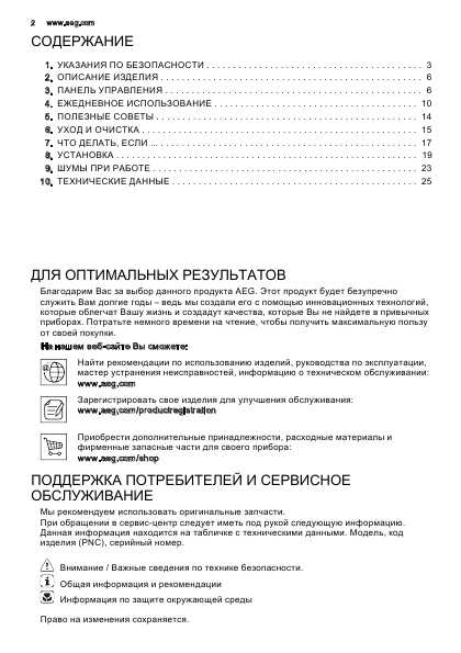 Инструкция AEG S73801CNX0