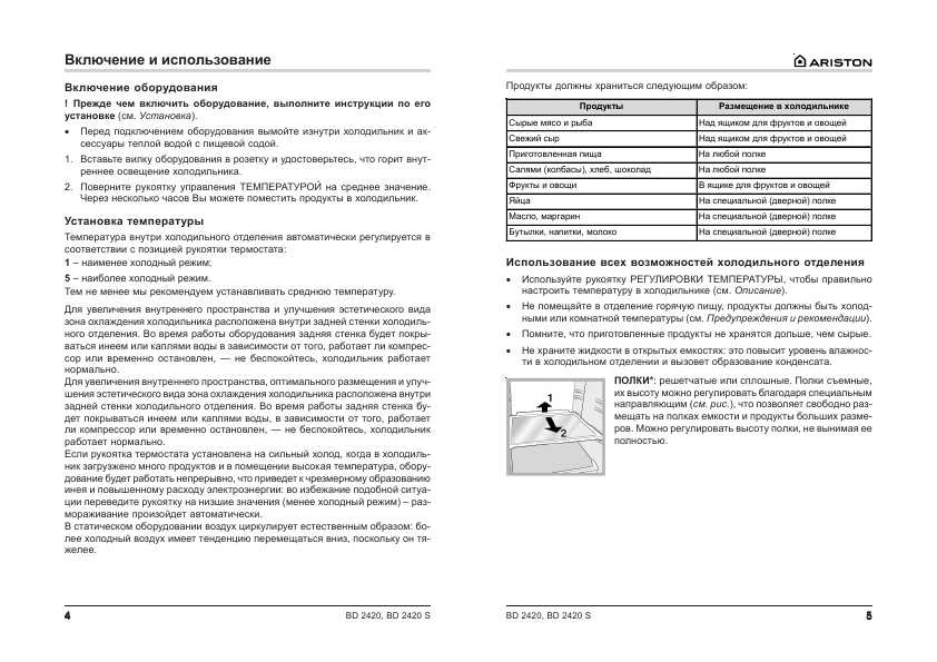 Инструкция Ariston BD-2420