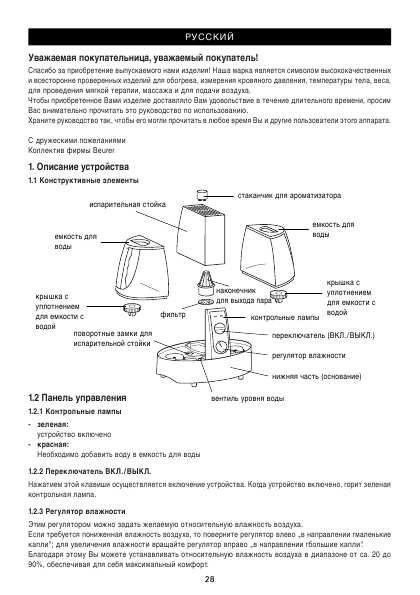 Инструкция Beurer LB-60