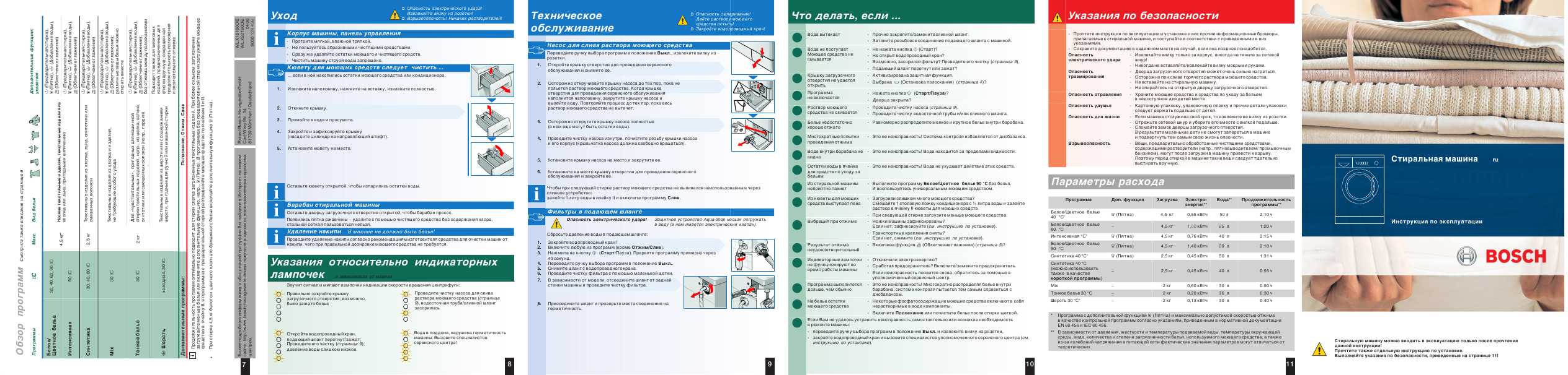 Инструкция BOSCH WLX-20160