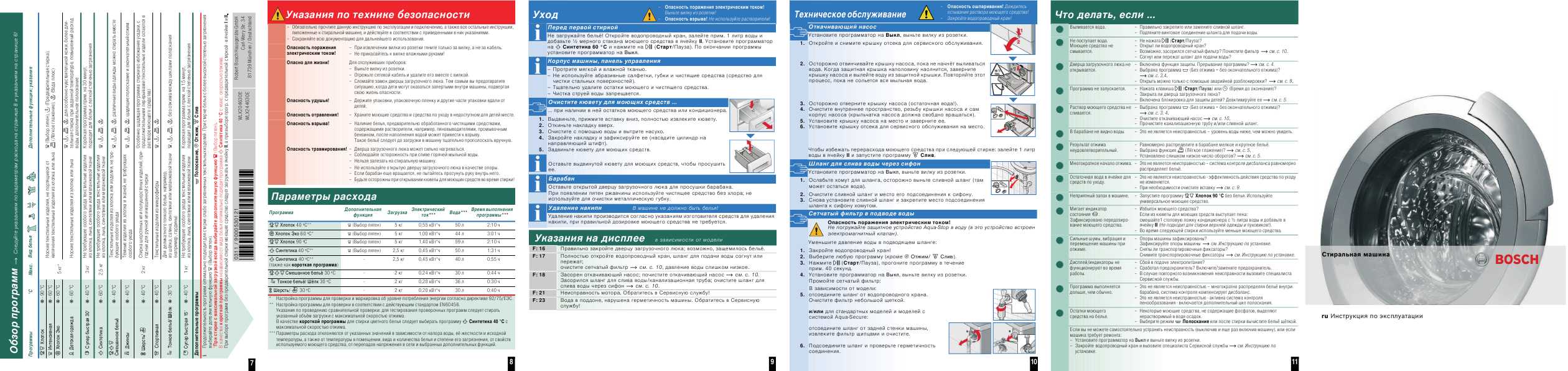 Инструкция BOSCH WLX-20463OE