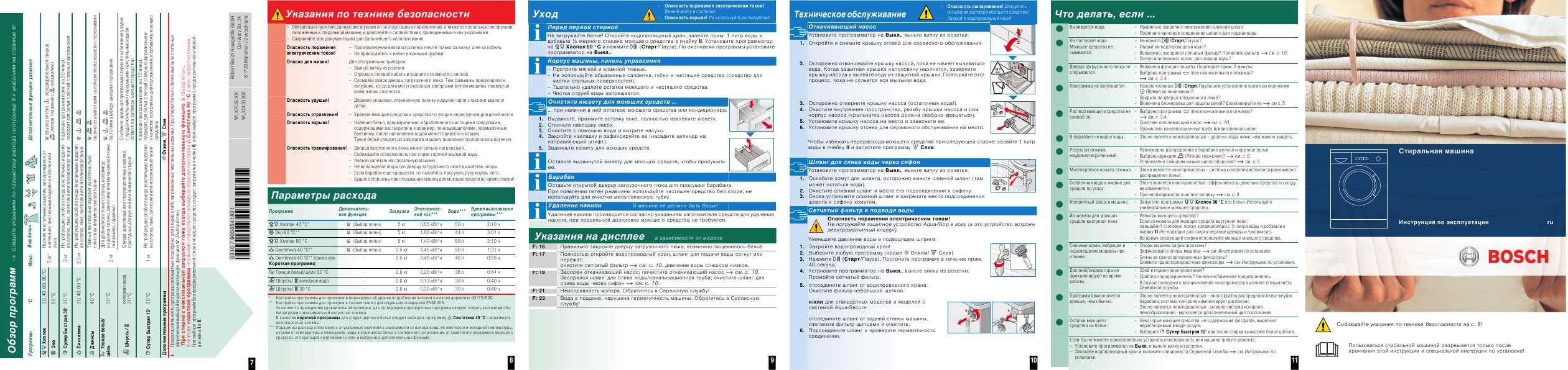 Инструкция BOSCH WLX-24363OE
