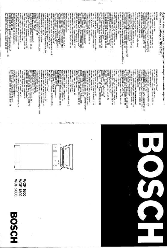 bosch wof1600 инструкция