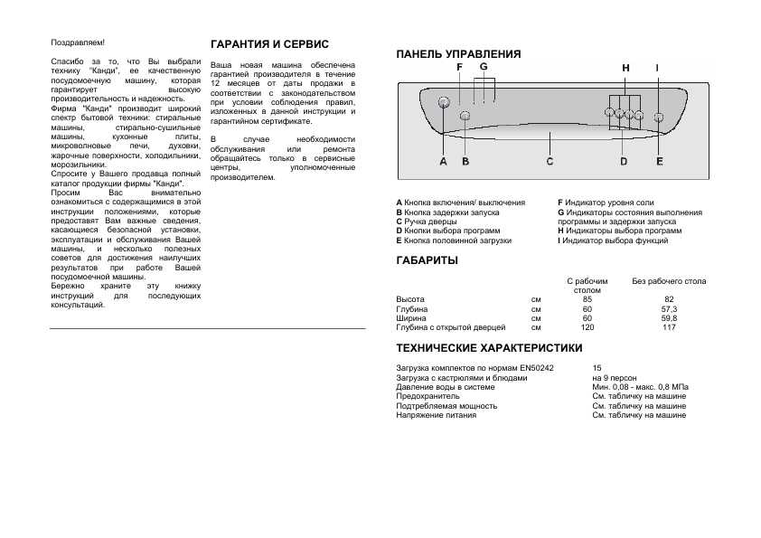 Инструкция Candy CDF-615A