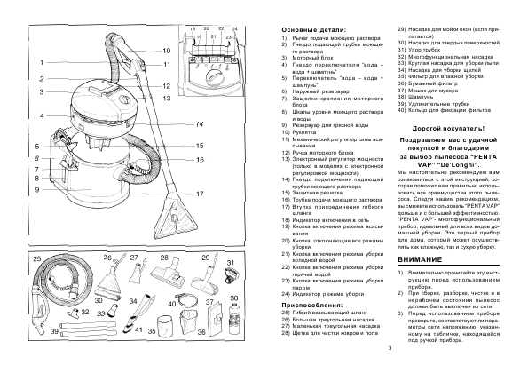 Инструкция Delonghi PENTA VAP EL