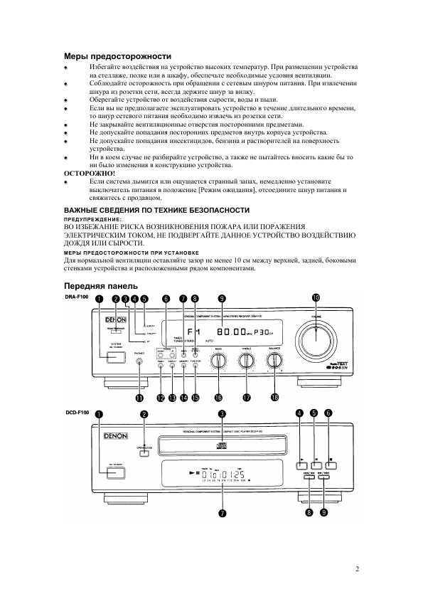 Инструкция Denon D-F100