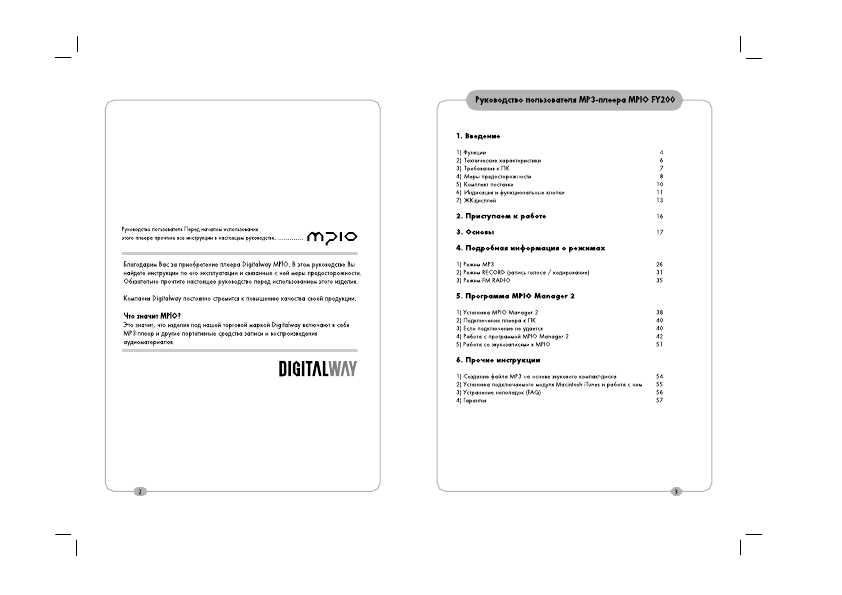 Инструкция Digitalway MPIO FY-200
