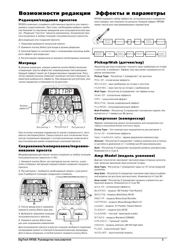 Инструкция DIGITECH RP-200