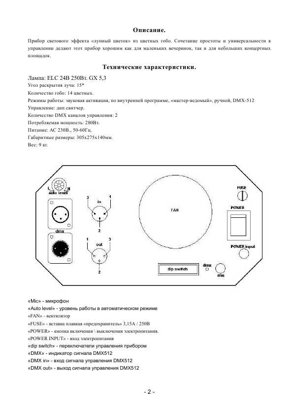 Инструкция Involight DJ Moon 250