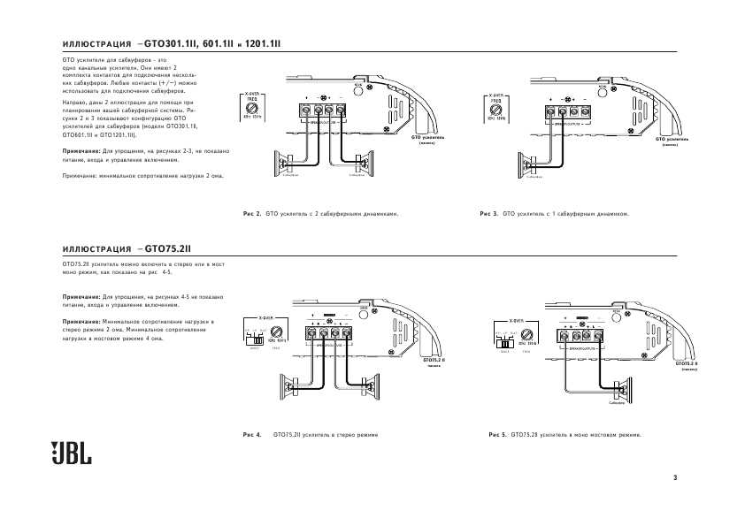Инструкция JBL GTO-75.4 II