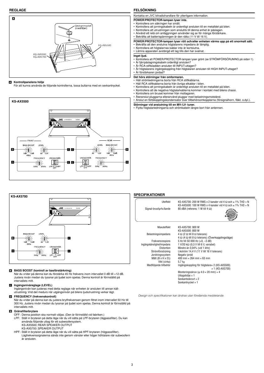 Инструкция JVC KS-AX5500