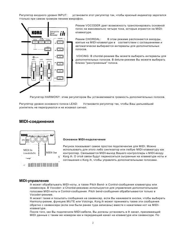 Инструкция Korg IH