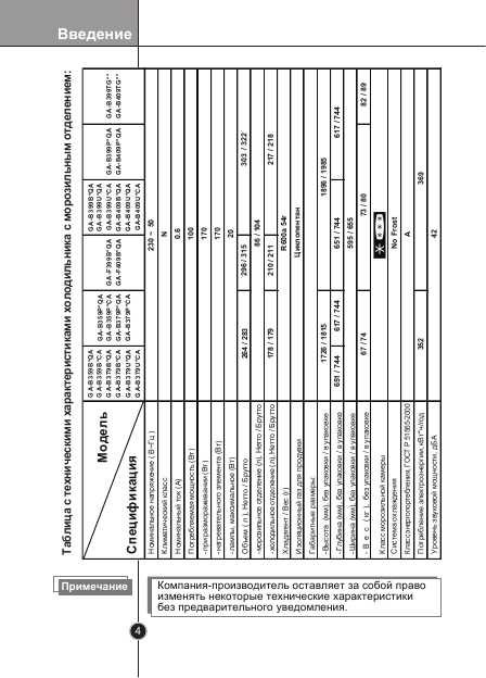 Инструкция LG GA-B409UCA