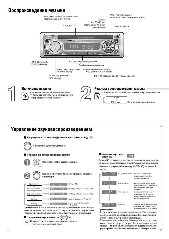 Инструкция Panasonic CQ-C1200