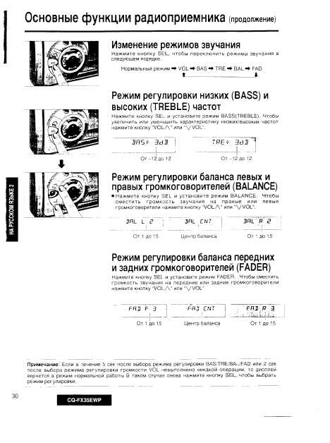 Инструкция Panasonic CQ-FX35EWP