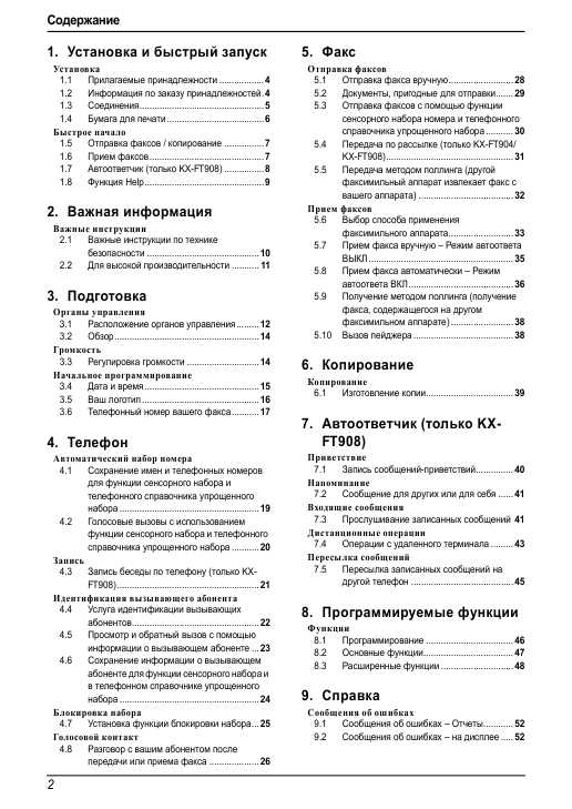 Инструкция Panasonic KX-FT904RU