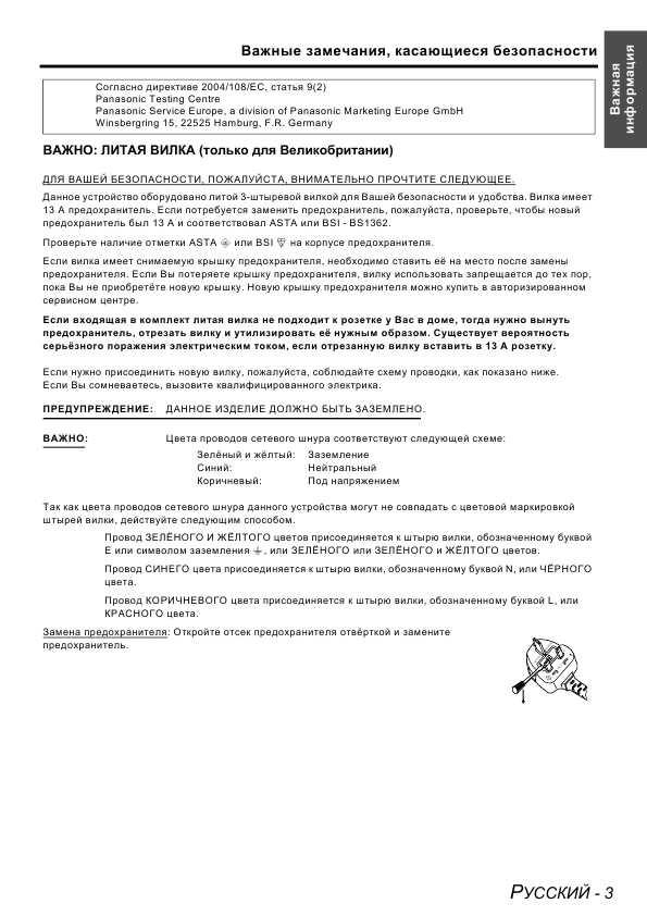 Инструкция Panasonic PT-AE3000E