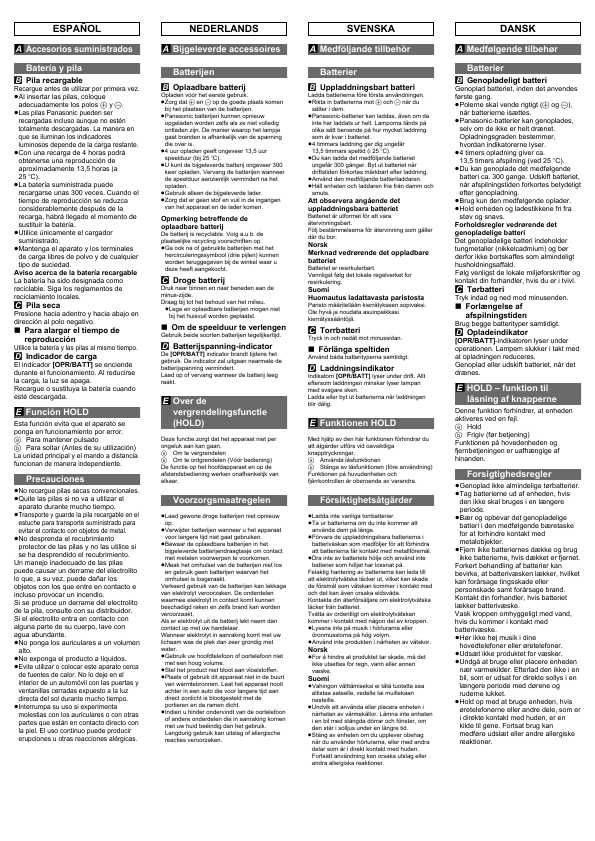 Инструкция Panasonic RQ-SX46