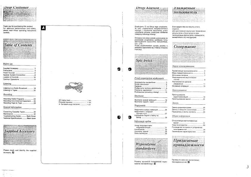 Инструкция Panasonic RX-CT820