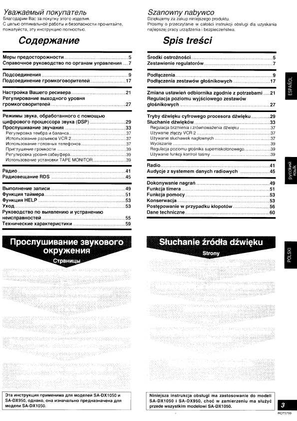 Инструкция Panasonic SA-DX950