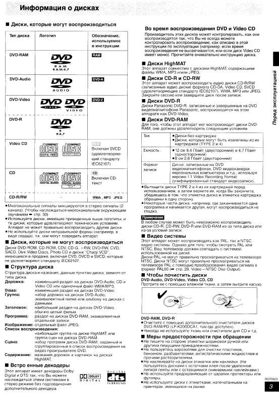 Инструкция Panasonic SC-DP1