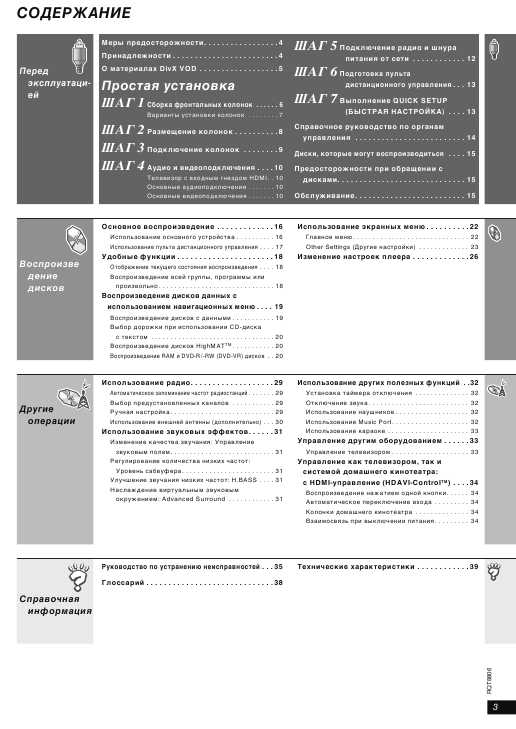 Инструкция Panasonic SC-HT892