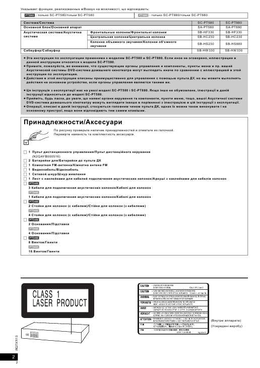 Инструкция Panasonic SC-PT880