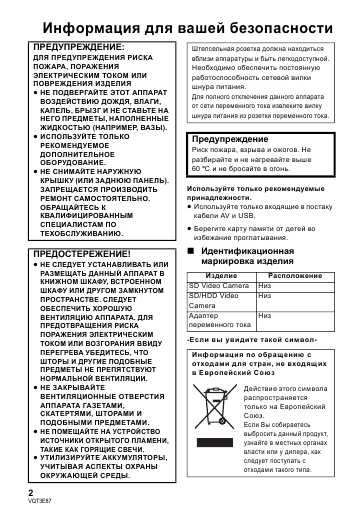 Инструкция Panasonic SDR-H100EE