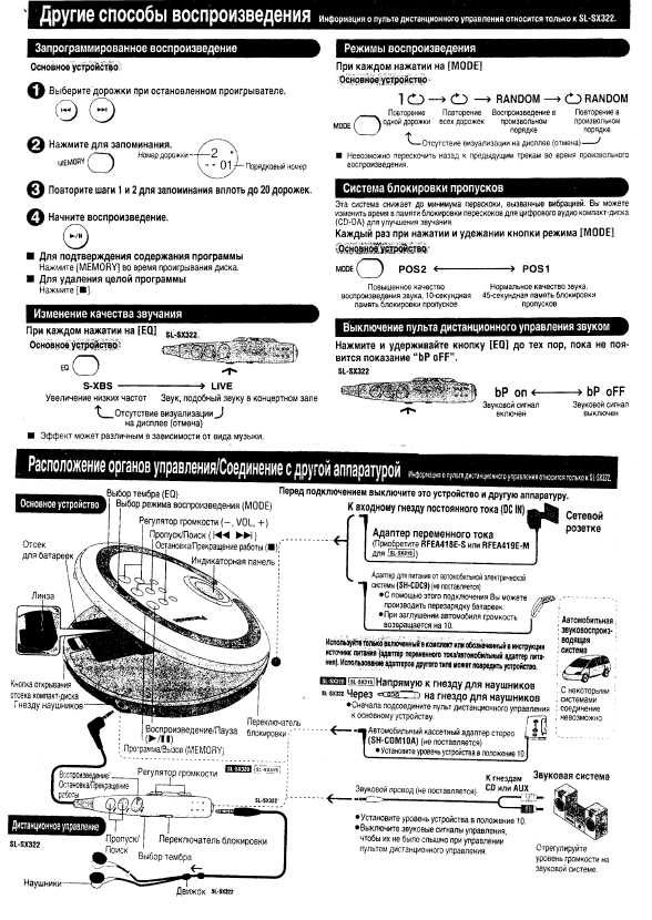 Инструкция Panasonic SL-SX315
