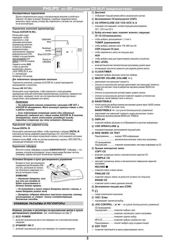 Инструкция Philips MC-90