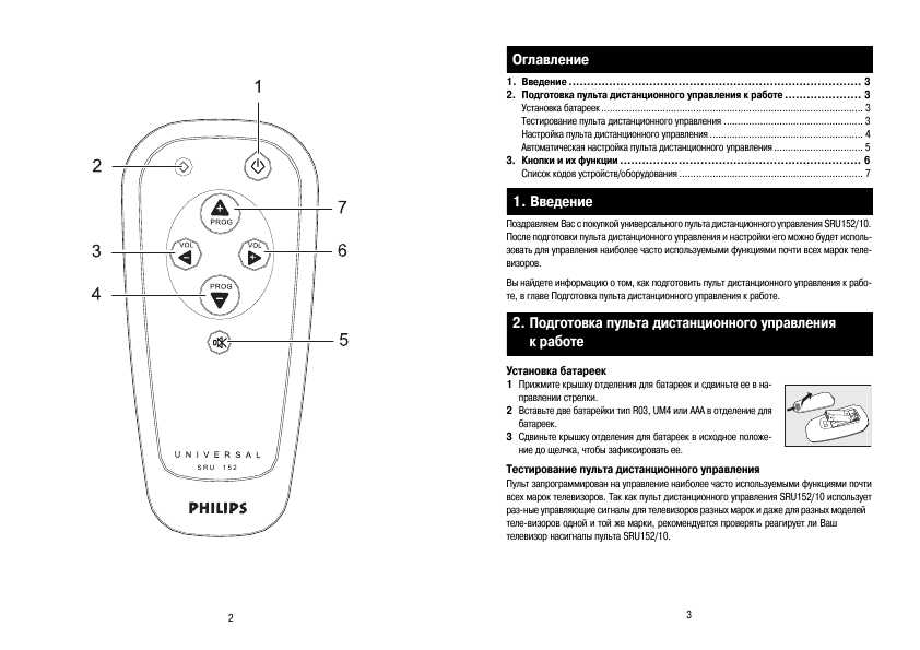 Инструкция Philips SRU-152