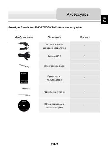 Инструкция Prestigio Geovision 5800BTHDDVR