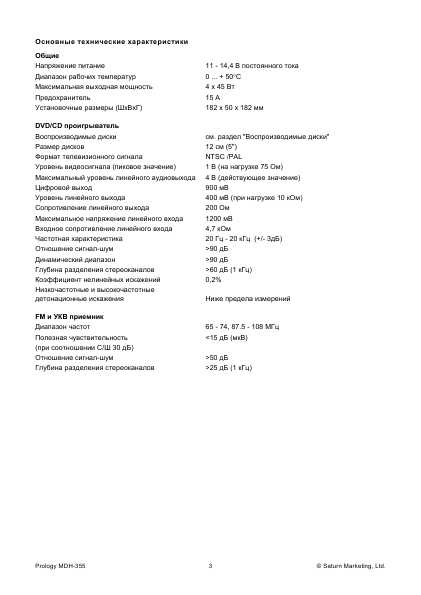 Инструкция Prology MDH-355