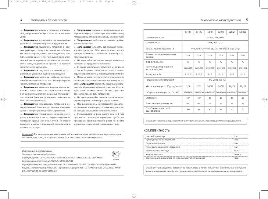 Инструкция Rolsen C-2121