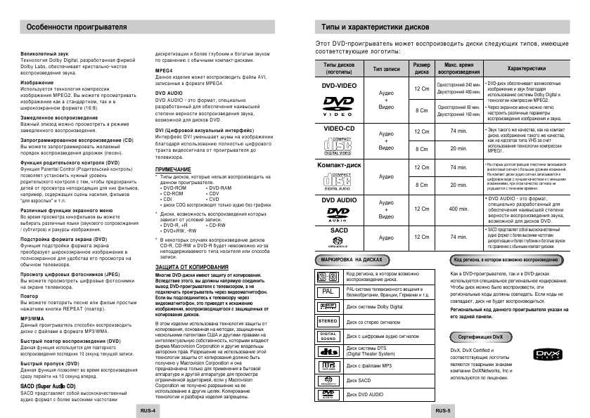 Инструкция Samsung DVD-HD745