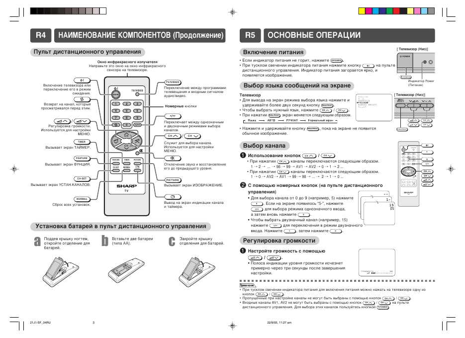 Инструкция Sharp 14J1-GF