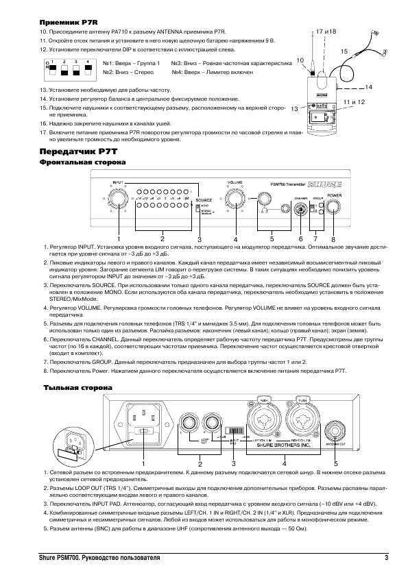 Инструкция Shure PSM-700