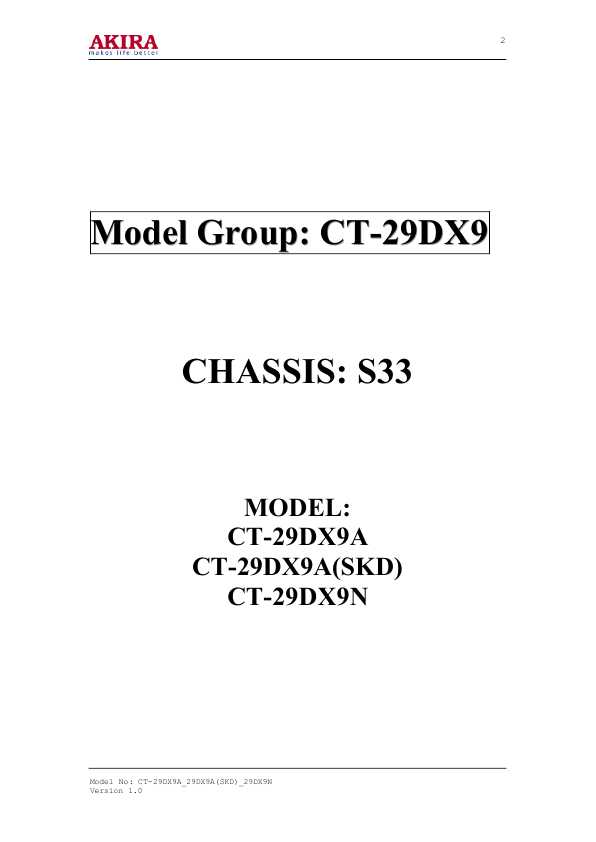 Сервисная инструкция Akira CT-29DX9