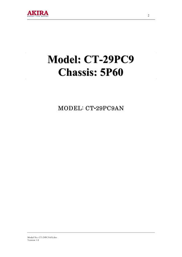 Сервисная инструкция Akira CT-29PC9AN, 5P60