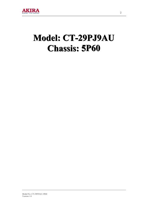 Сервисная инструкция Akira CT-29PJ9AU, 5P60