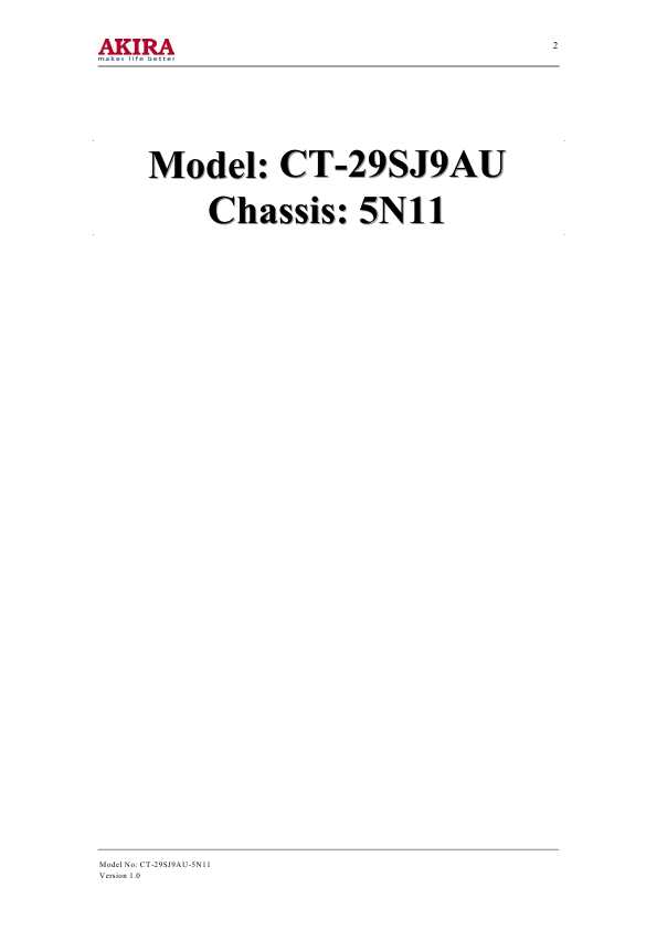 Сервисная инструкция Akira CT-29SJ9AU, 5N11