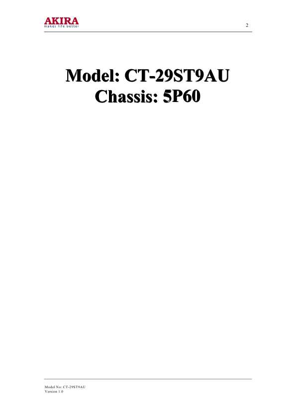 Сервисная инструкция Akira CT-29ST9AU, 5P60