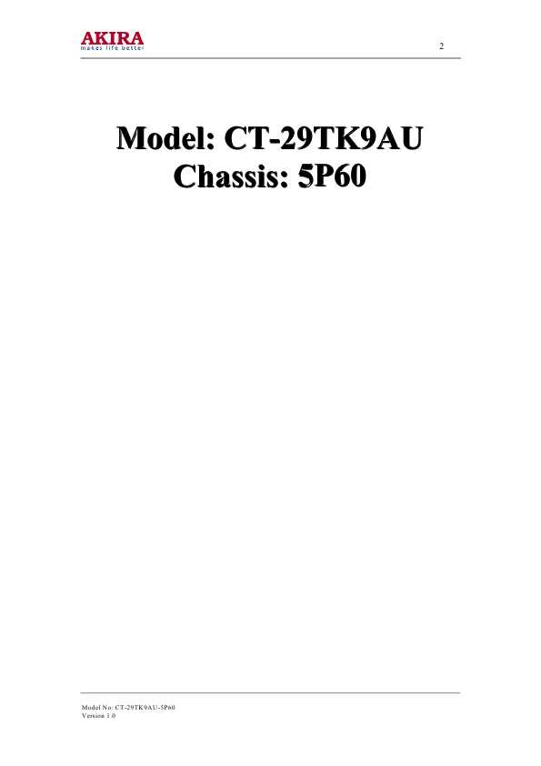 Сервисная инструкция Akira CT-29TK9AU, 5P60