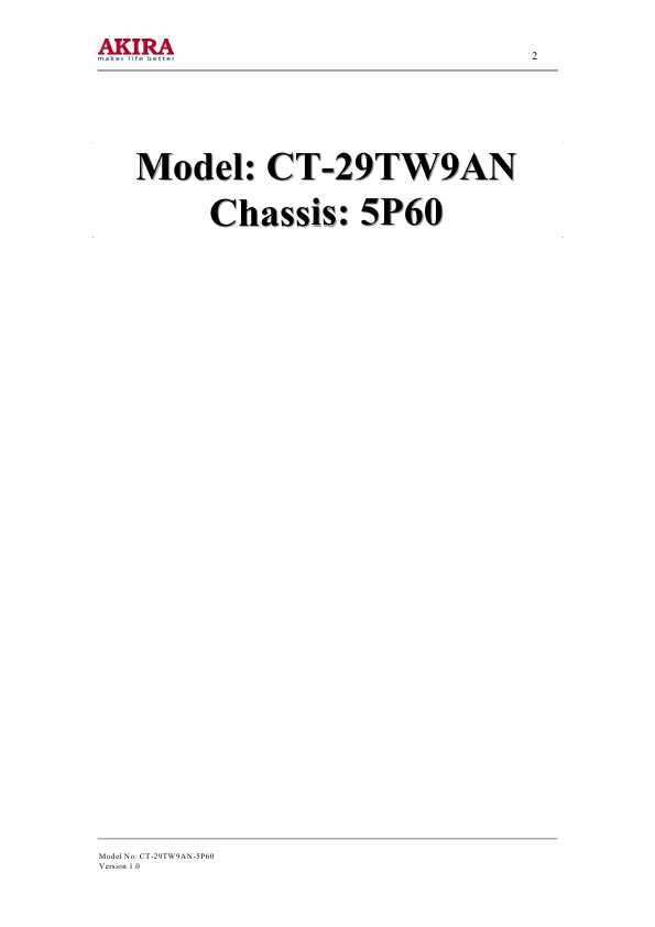 Сервисная инструкция Akira CT-29TW9AN, 5P60