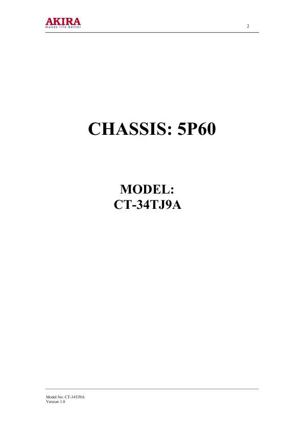 Сервисная инструкция Akira CT-34TJ9A, 5P60