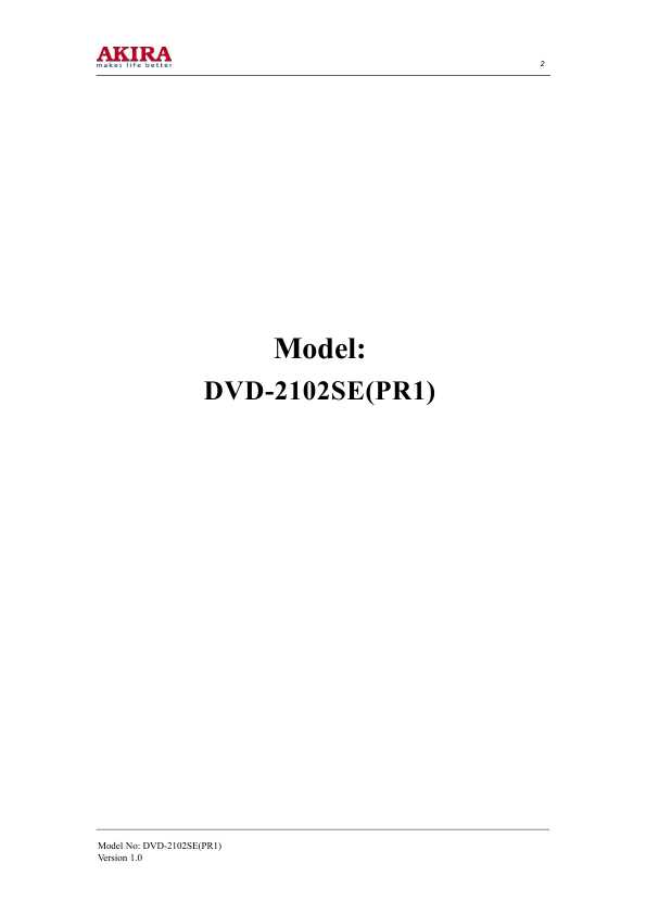 Сервисная инструкция Akira DVD-2102SEPR1