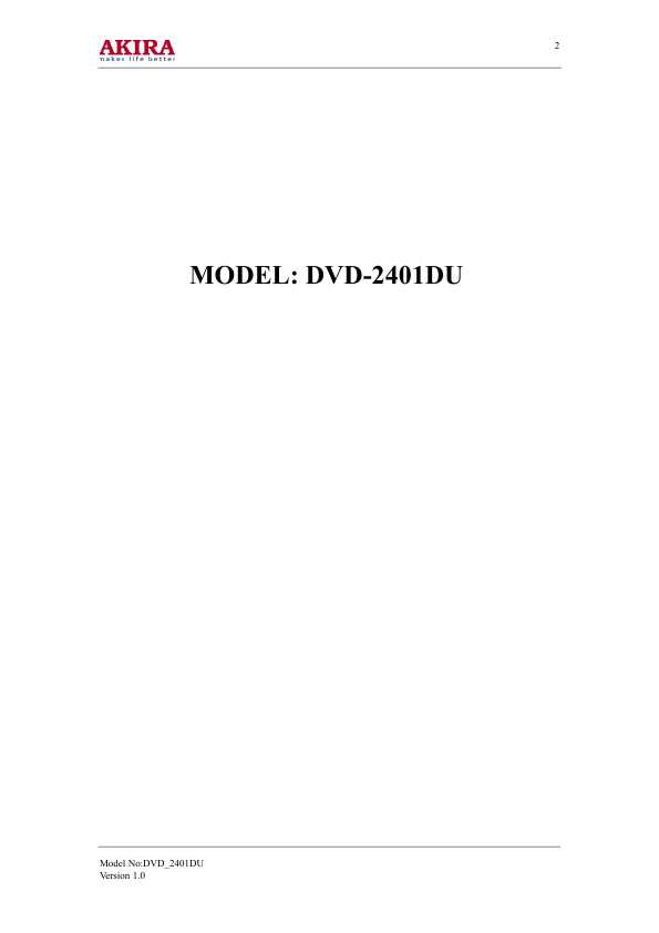 Сервисная инструкция Akira DVD-2401DU
