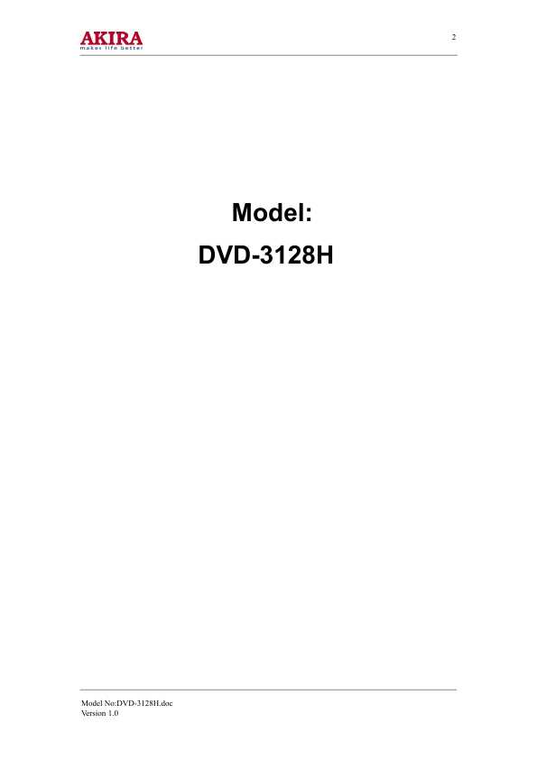 Сервисная инструкция Akira DVD-3128H