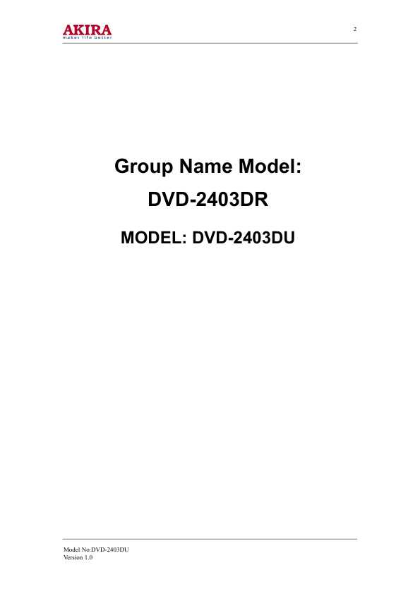 Сервисная инструкция Akira DVD-K2403DU
