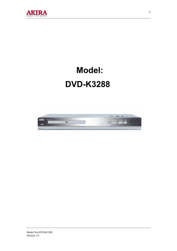 Сервисная инструкция Akira DVD-K3288